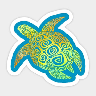 Green mandala turtle Sticker